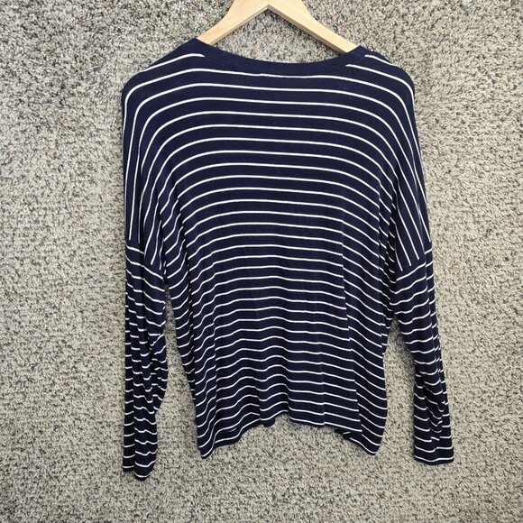 CAbi Top Womens Small Navy Blue Ahoy‎ Jersey Knit Stripe Tee Style 5556 Casual - Picture 7 of 7
